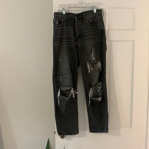BDG Urban Outfitters Distressed Slim Straight High Rise Black Denim Sz 28 Jeans